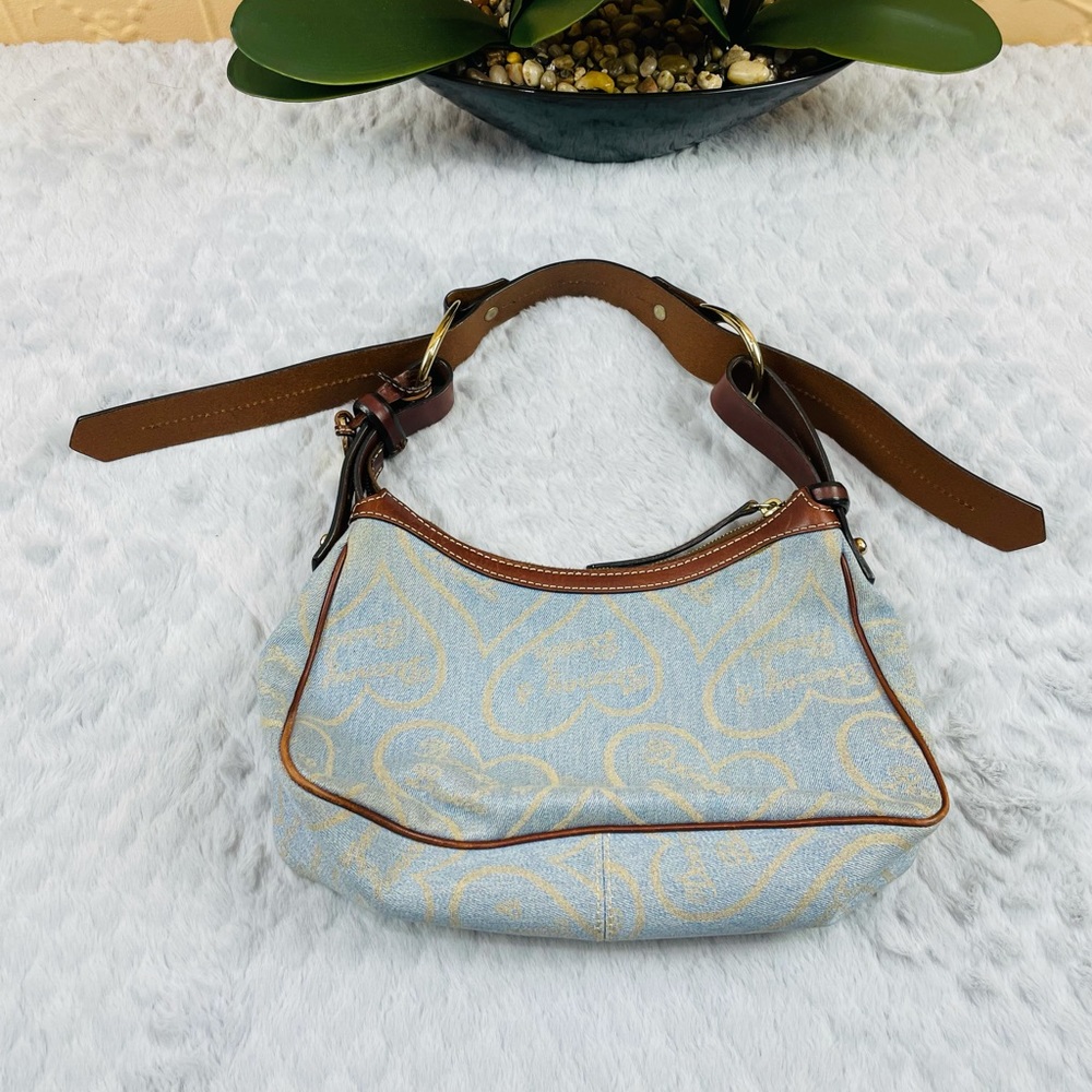 Dooney & Bourke classic Blue denim hearts handbag
